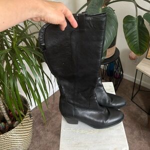 Arturo Chiang Black Leather Tall Boots